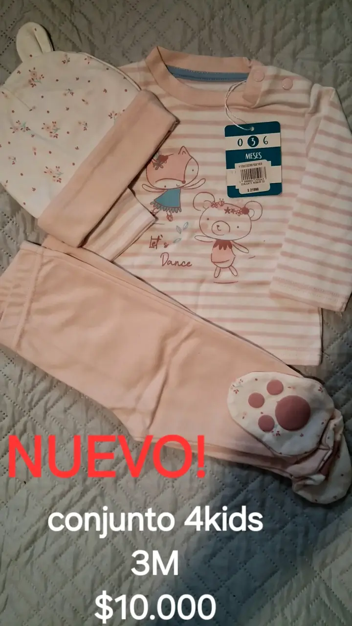 Conjunto infantil 4Kids 9M rayas y flores - 3