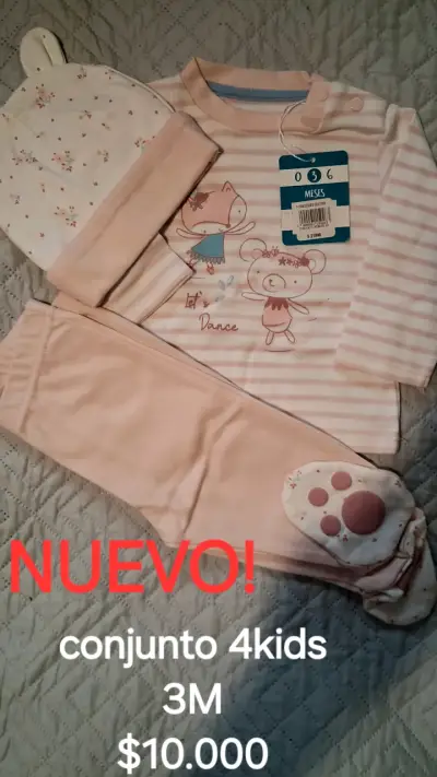 Conjunto infantil 4Kids 9M rayas y flores - miniatura 3