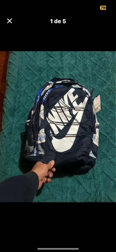 Mochila Nike azul con logo grande - miniatura 1