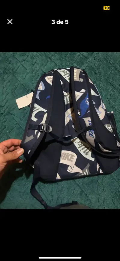 Mochila Nike azul con logo grande - miniatura 5