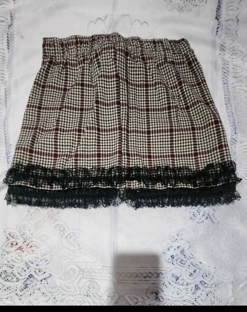 Falda nueva cuadrille con encaje - 2