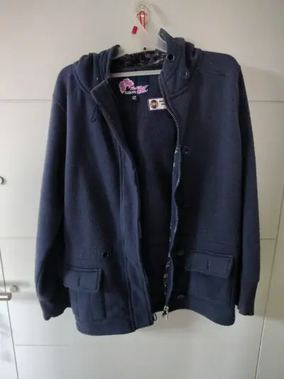 Chaqueta azul con capucha para niña - miniatura 1