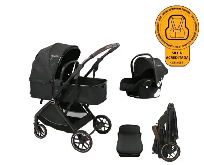 Coche de bebé con silla de auto - miniatura 2