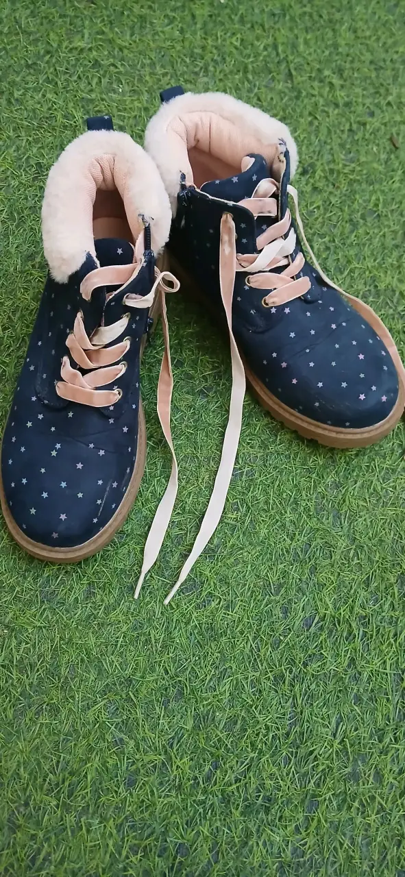 Botines de invierno azul con estrellas - 1