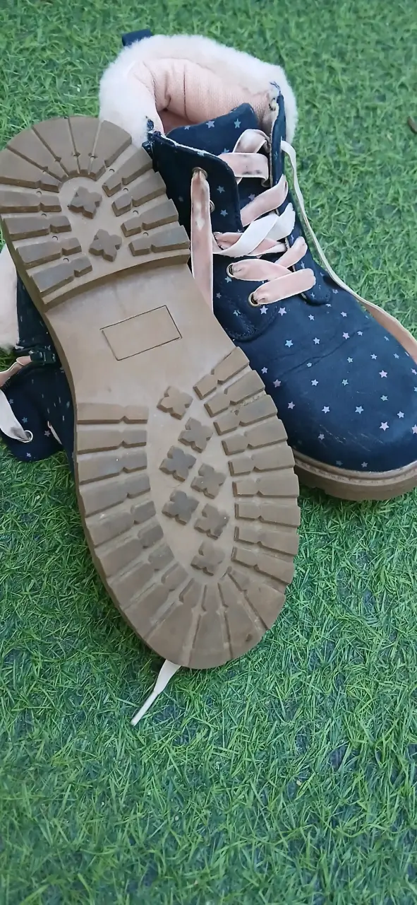 Botines de invierno azul con estrellas - 3