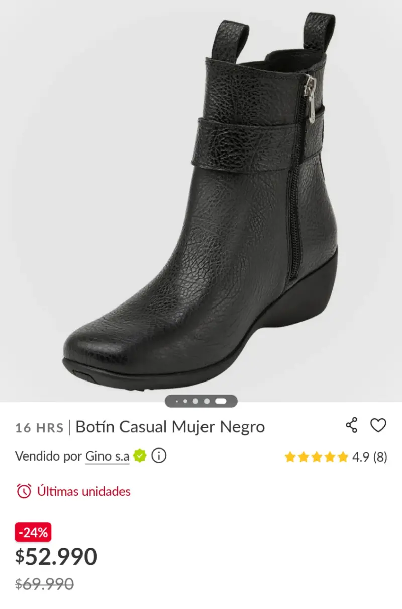 Botines negros de cuero l. - 3