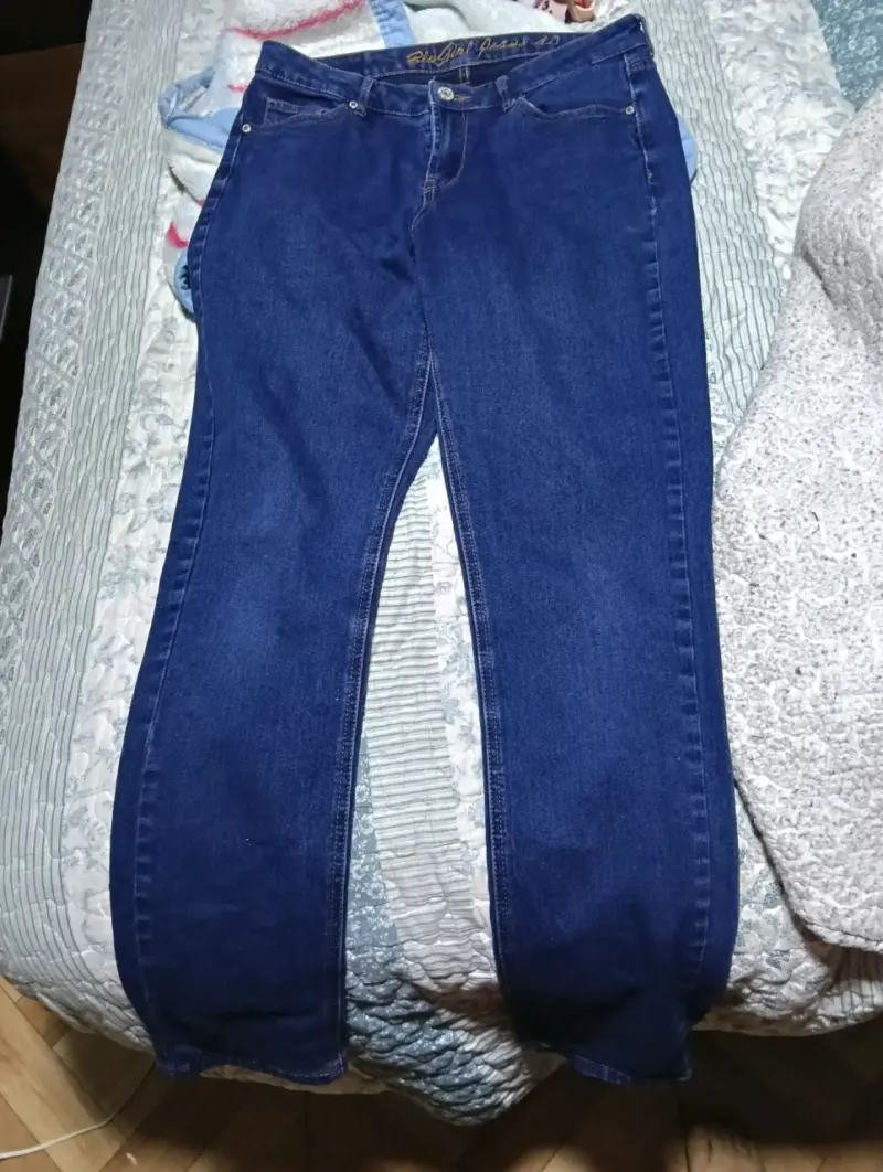 Jeans azul oscuro para mujer - 2