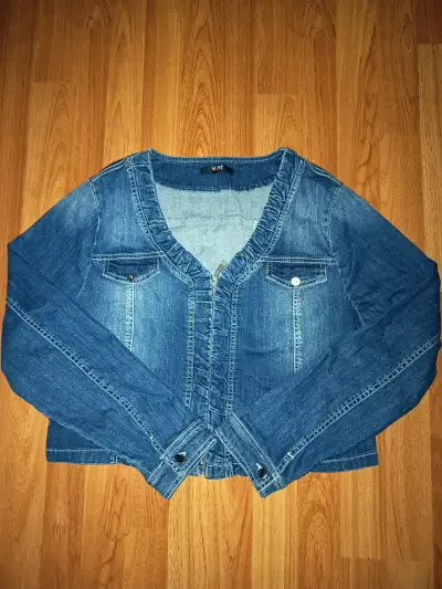 Chaquetas de mezclilla azul para mujer - miniatura 1
