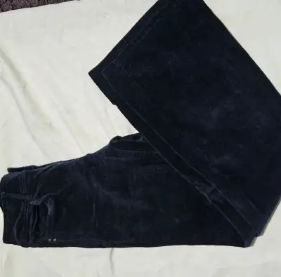 Pantalones cotele de pana azul oscuro - miniatura 1