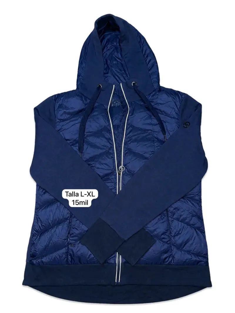 Chaqueta acolchada bicolor con capucha - 4