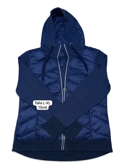 Chaqueta acolchada bicolor con capucha - miniatura 4