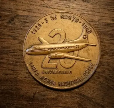 Medalla conmemorativa 20 aniversario LAN Chile - miniatura 1