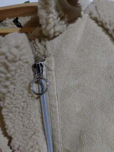 Chaqueta de lana beige con forro - miniatura 3