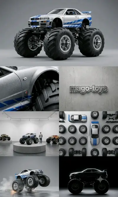 Hot Wheels Monster Truck Nissan Skyline - miniatura 2
