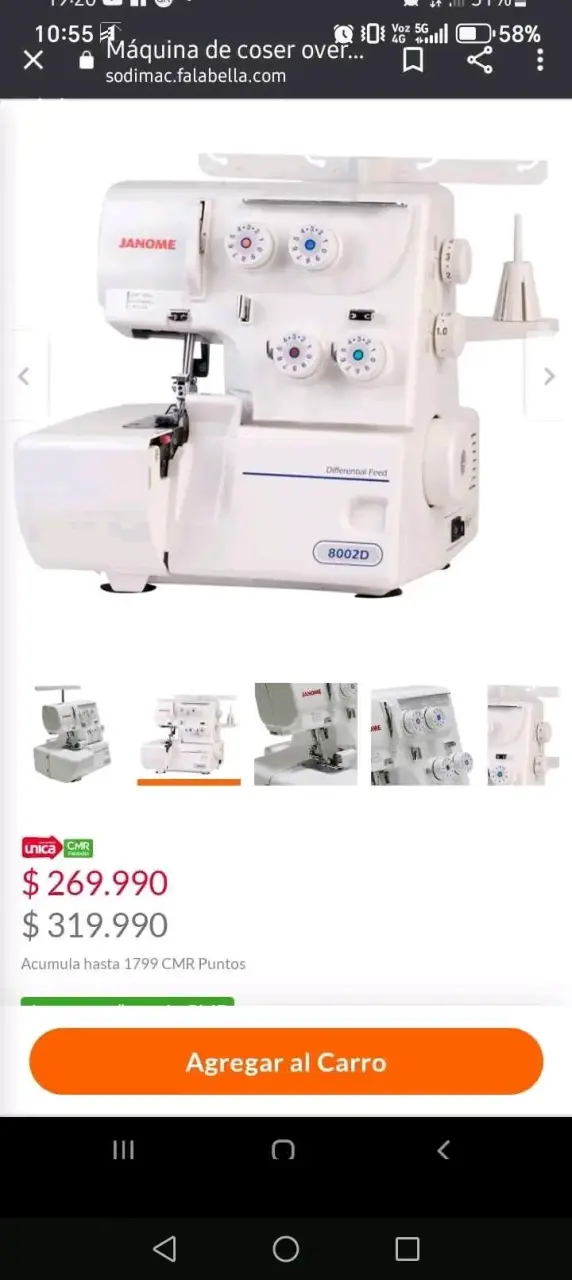 Máquina de coser overlock Janome 8002D - 3
