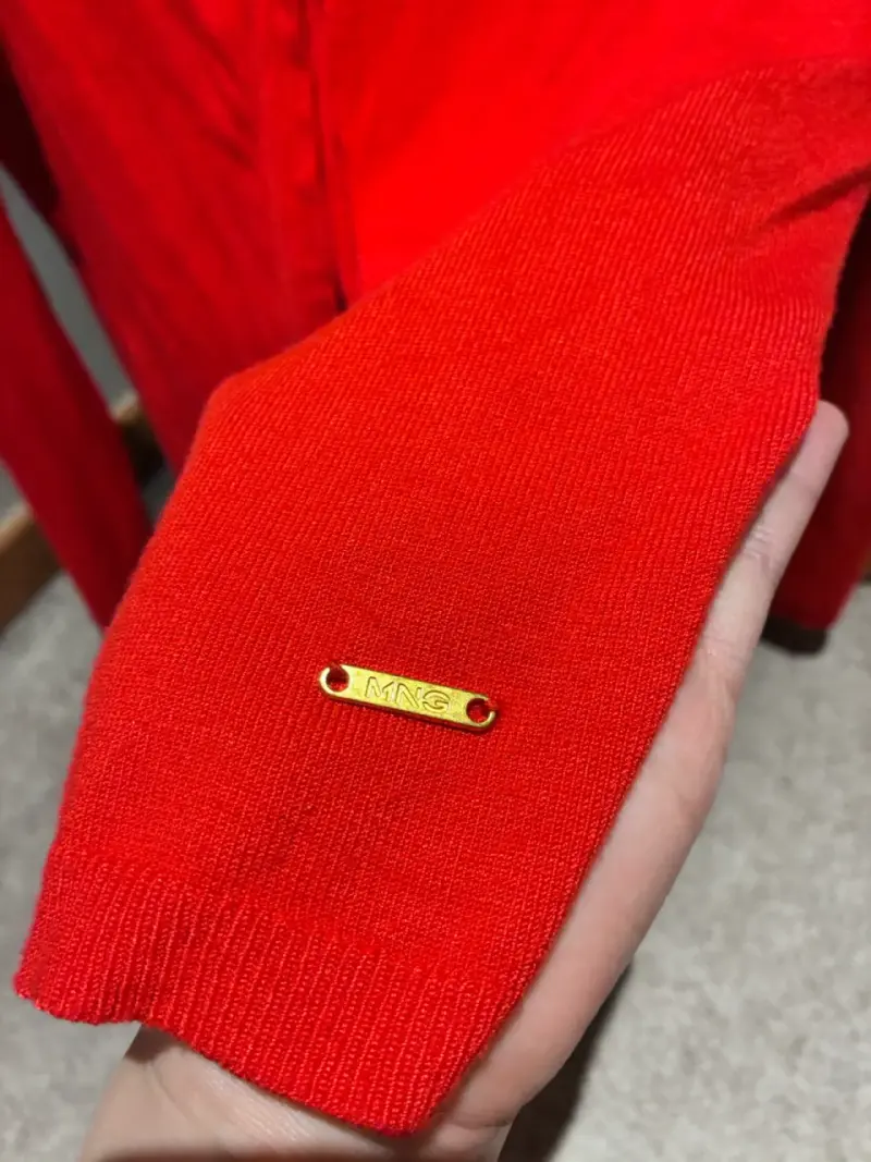 Cardigan rojo Mango Basics talla M - 4