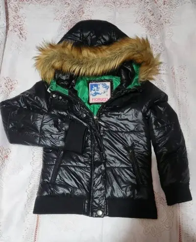 Parka Fiorucci negra con capucha de piel - miniatura 1