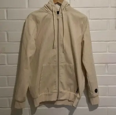 Polerón beige con capucha y cierre - miniatura 1