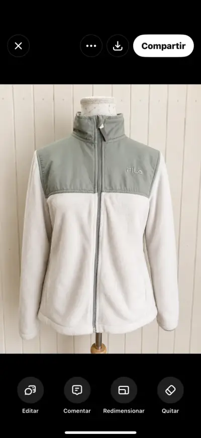 Chaqueta polar Fila gris y blanca - miniatura 1