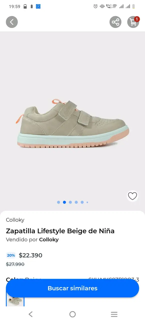 Zapatillas Colloky beige para niños N°34 - 2