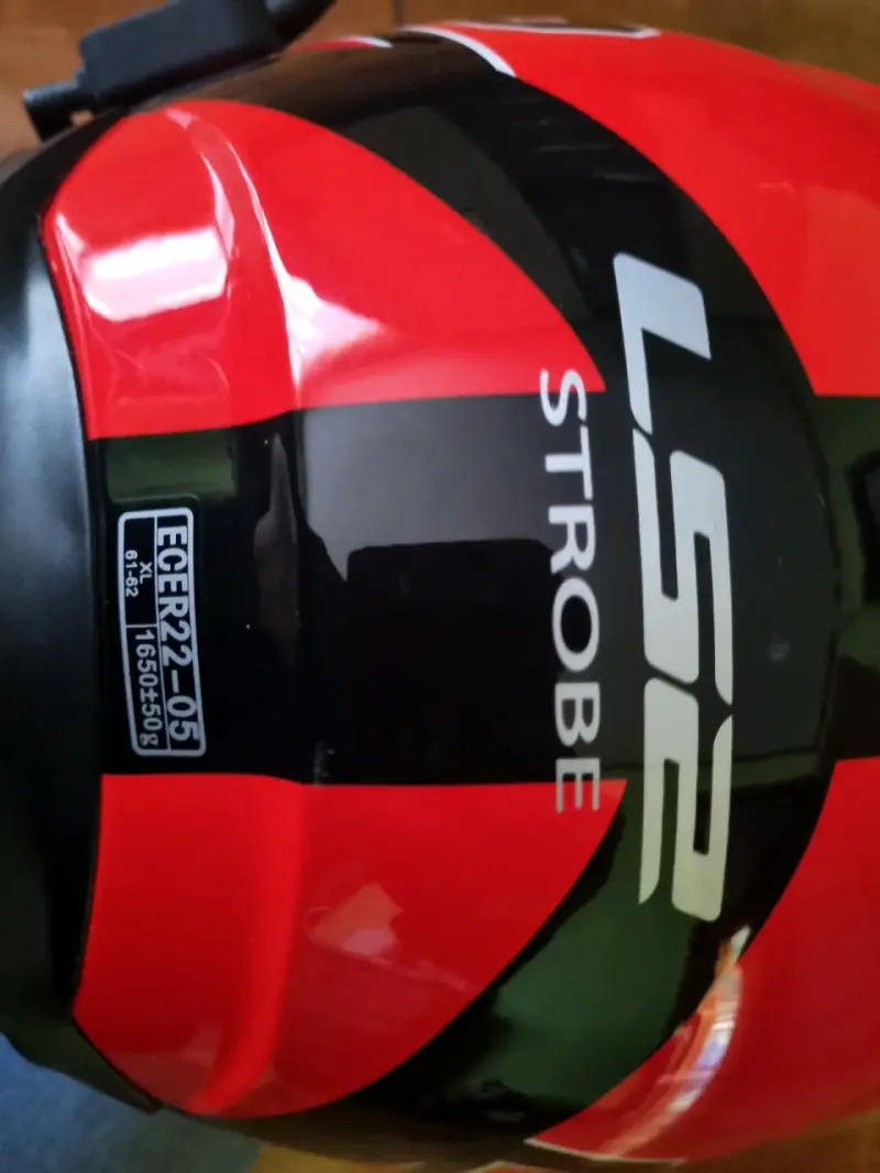 Casco de moto integral rojo con intercomunicador - 2