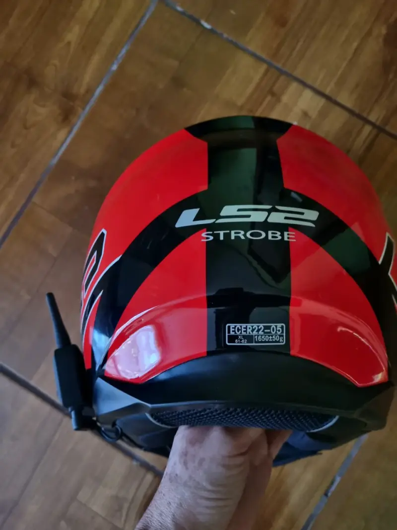 Casco de moto integral rojo con intercomunicador - 6