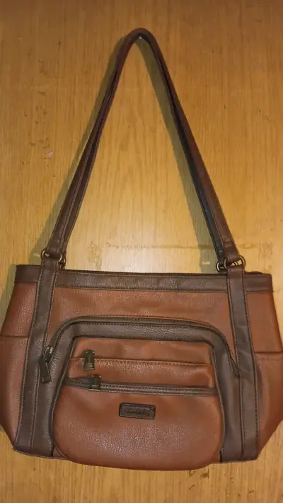 Cartera Azaleis color marrón con bolsillos - miniatura 1