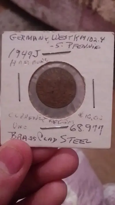 Moneda alemana 5 Pfennig 1949J - miniatura 1