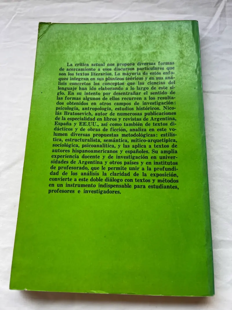 Métodos de análisis literario, Nicolás Bratosevich - 2