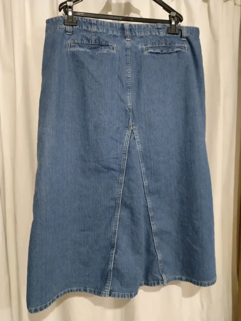 Falda larga de mezclilla azul talla grande - 2