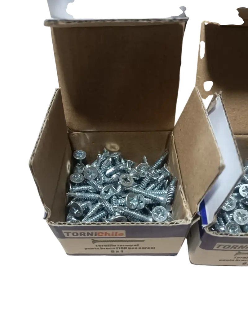 Pack 8 Cajas Tornillos Punta Broca 6x1" Tornichile - 3