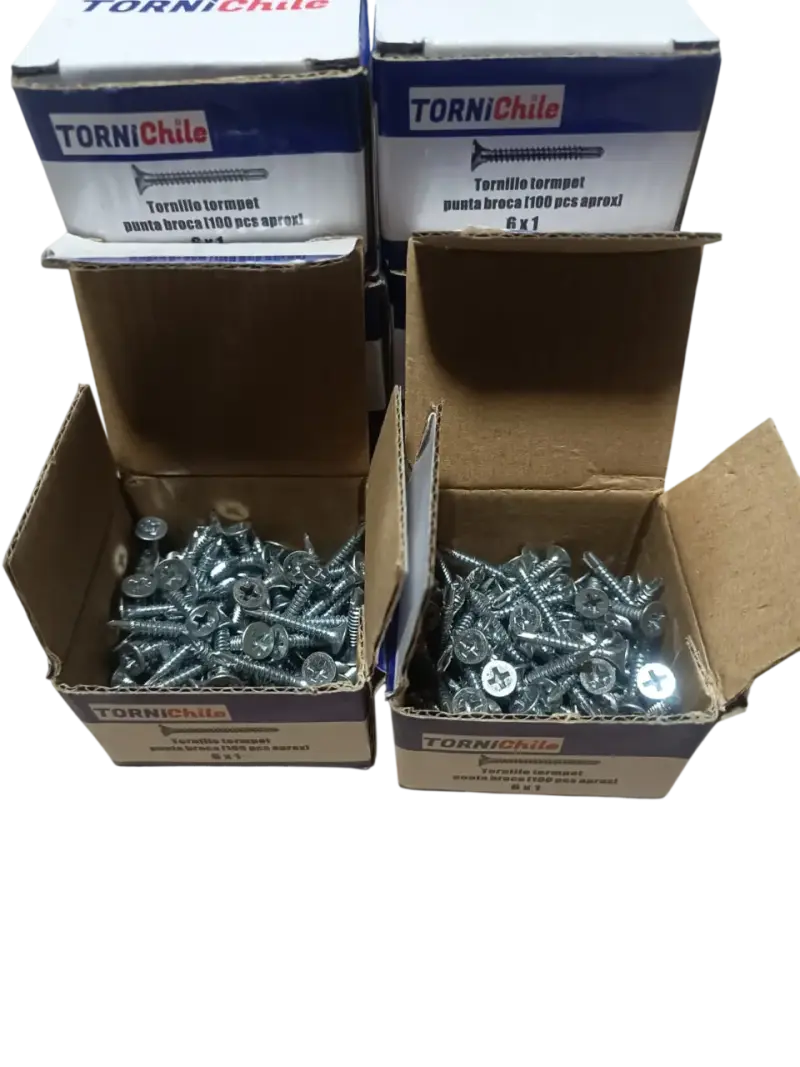 Pack 8 Cajas Tornillos Punta Broca 6x1" Tornichile - 4