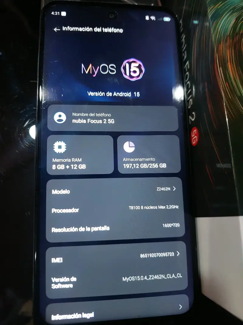 Smartphone Nubia Focus 2 5G con cámara 108MP - 5