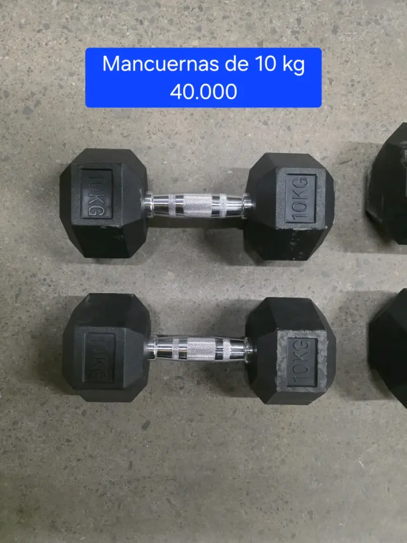 Mancuernas de 10 kg de goma