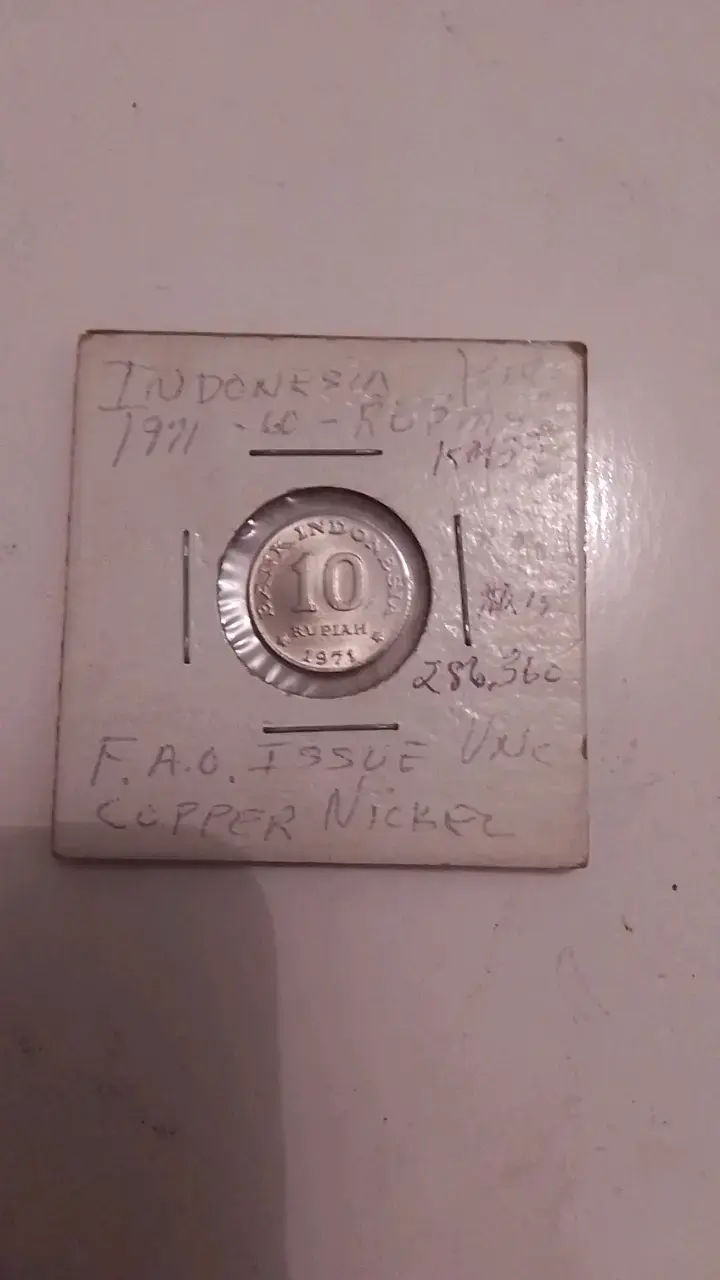 Moneda Indonesia 10 Rupiah 1971 - 1