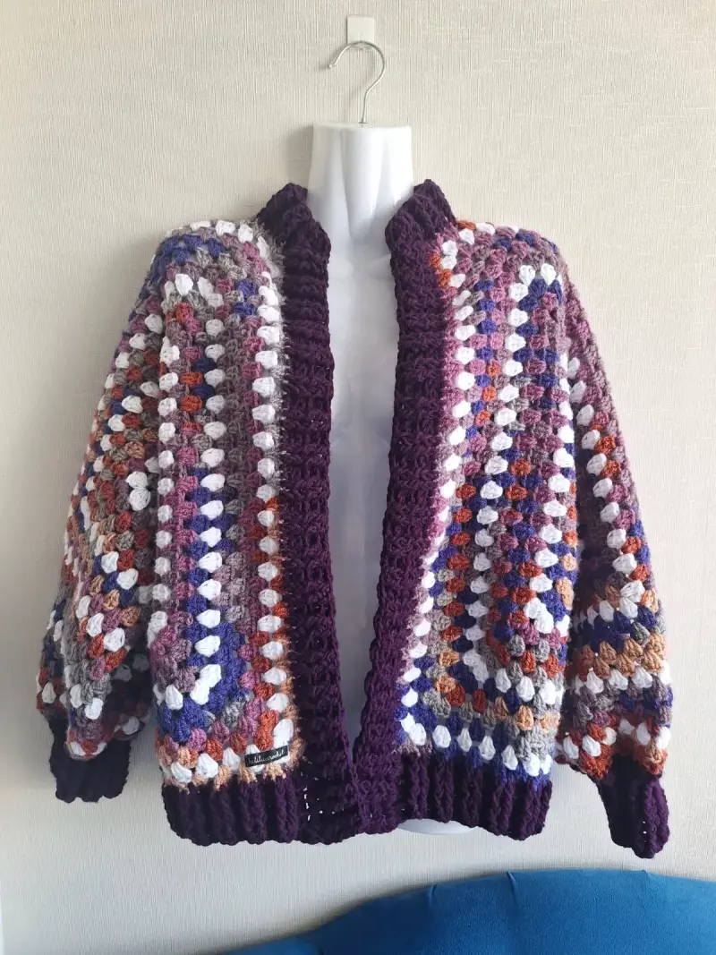 Cardigan de crochet multicolor para mujer - 3
