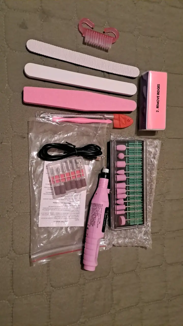 Kit de manicura eléctrica profesional rosa