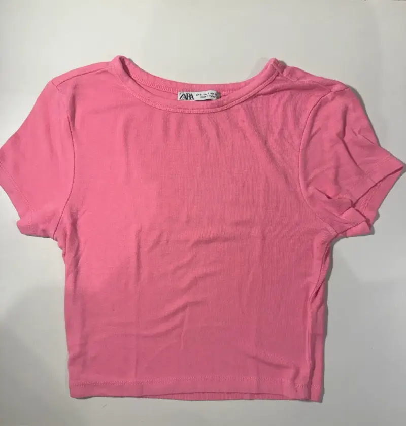 Polera rosa Zara de algodón - 1