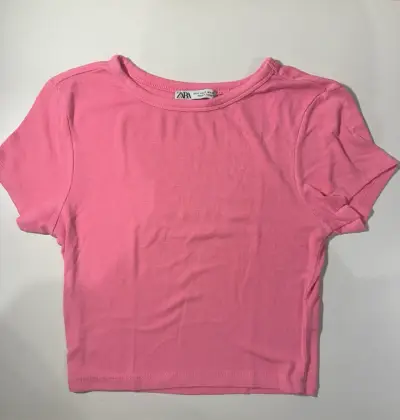 Polera rosa Zara de algodón - miniatura 1
