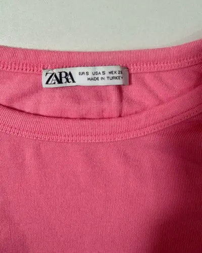 Polera rosa Zara de algodón - miniatura 3