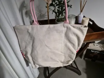 Bolso tote tejido a rayas multicolor - miniatura 3