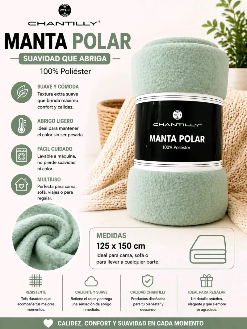 Manta polar Chantilly 125x150 cm rosa - 2