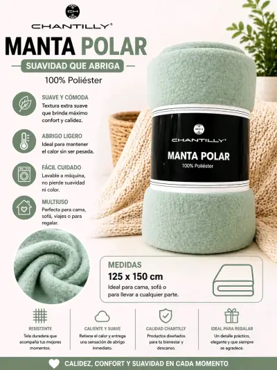Manta polar Chantilly 125x150 cm rosa - miniatura 2