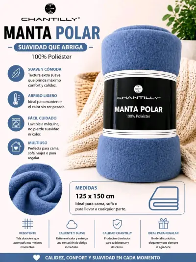 Manta polar Chantilly 125x150 cm rosa - miniatura 3