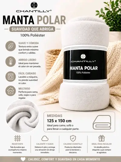 Manta polar Chantilly 125x150 cm rosa - miniatura 4