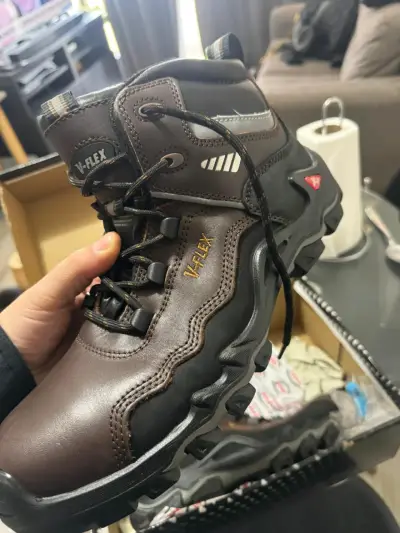 Botas de seguridad V-Flex marrones + casco blanco - miniatura 1