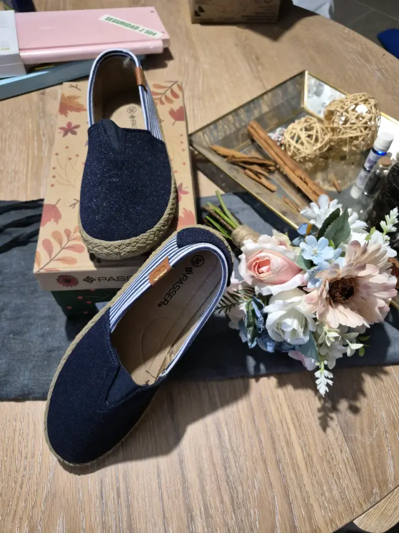Alpargatas de lona azul para mujer - 1