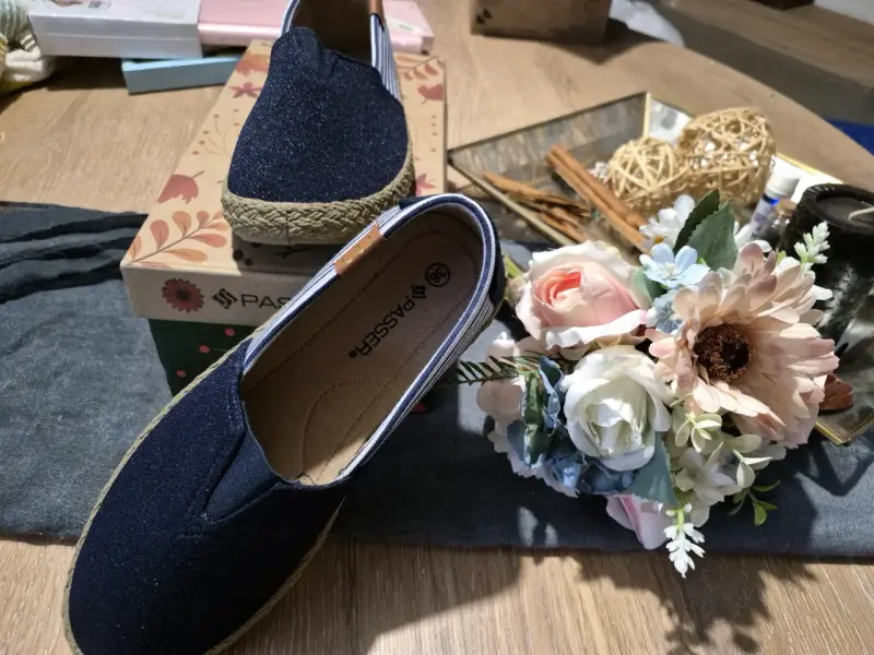 Alpargatas de lona azul para mujer - 2