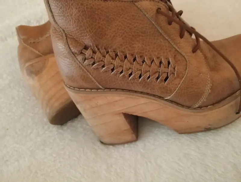 Botines de cuero marrón para mujer - 2