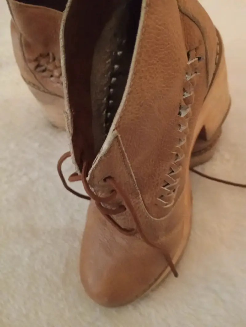 Botines de cuero marrón para mujer - 4